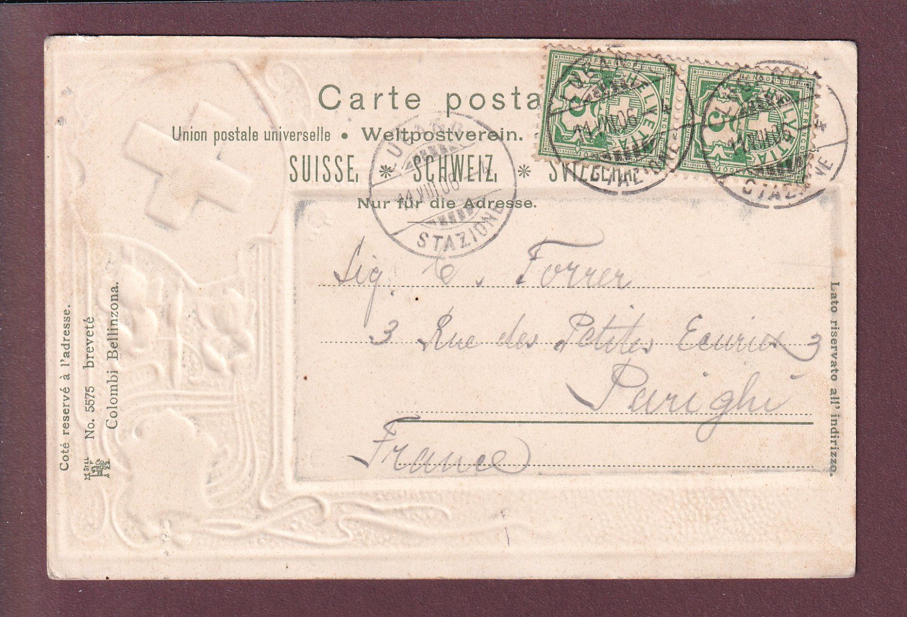 Cartoline postali: BELLINZONA - Castello S. Michele - 1906 – Usato da Pully venduto da nicecards 1