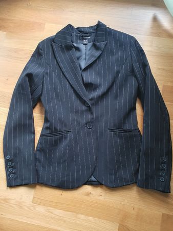 Blazer tailliert Gr. 36 Damen schwarz gestreift