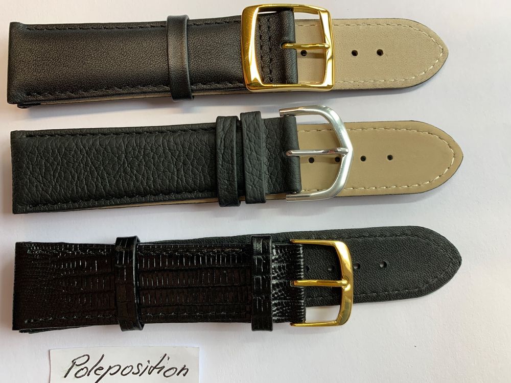 Lot De 2 Bracelets De Montre Vintage Pour Femme - Cuir Véritable - Largeur 12 Mm - Neuf Sans étiquette