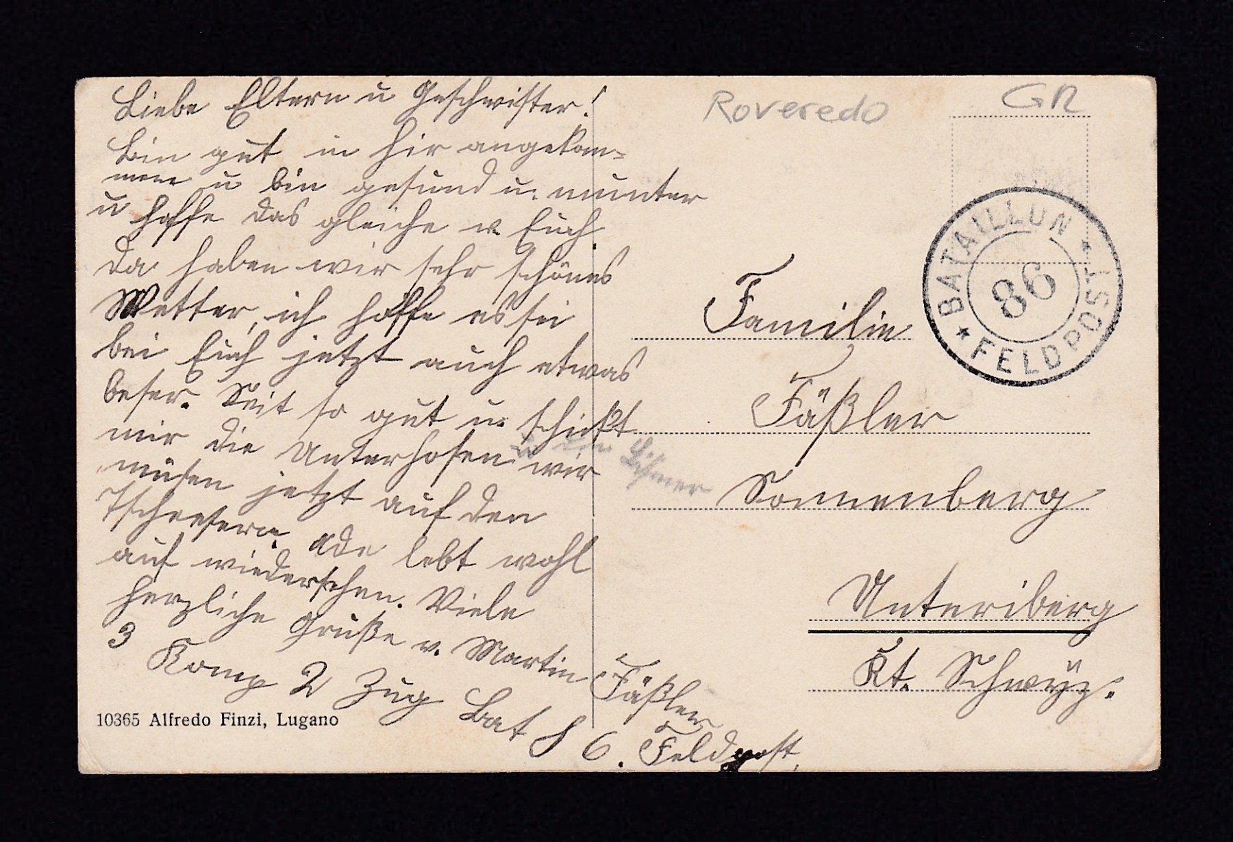 Ansichtskarten: ROVEREDO, um 1910 – Gebraucht aus Reiden von cinfis 1