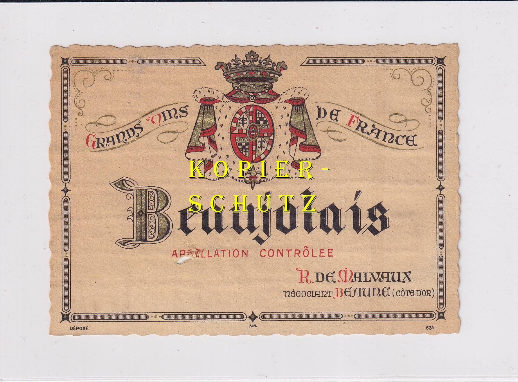Papiere: Etikette - Beaujolais /bd – Gebraucht aus Hombrechtikon von Rudolf07