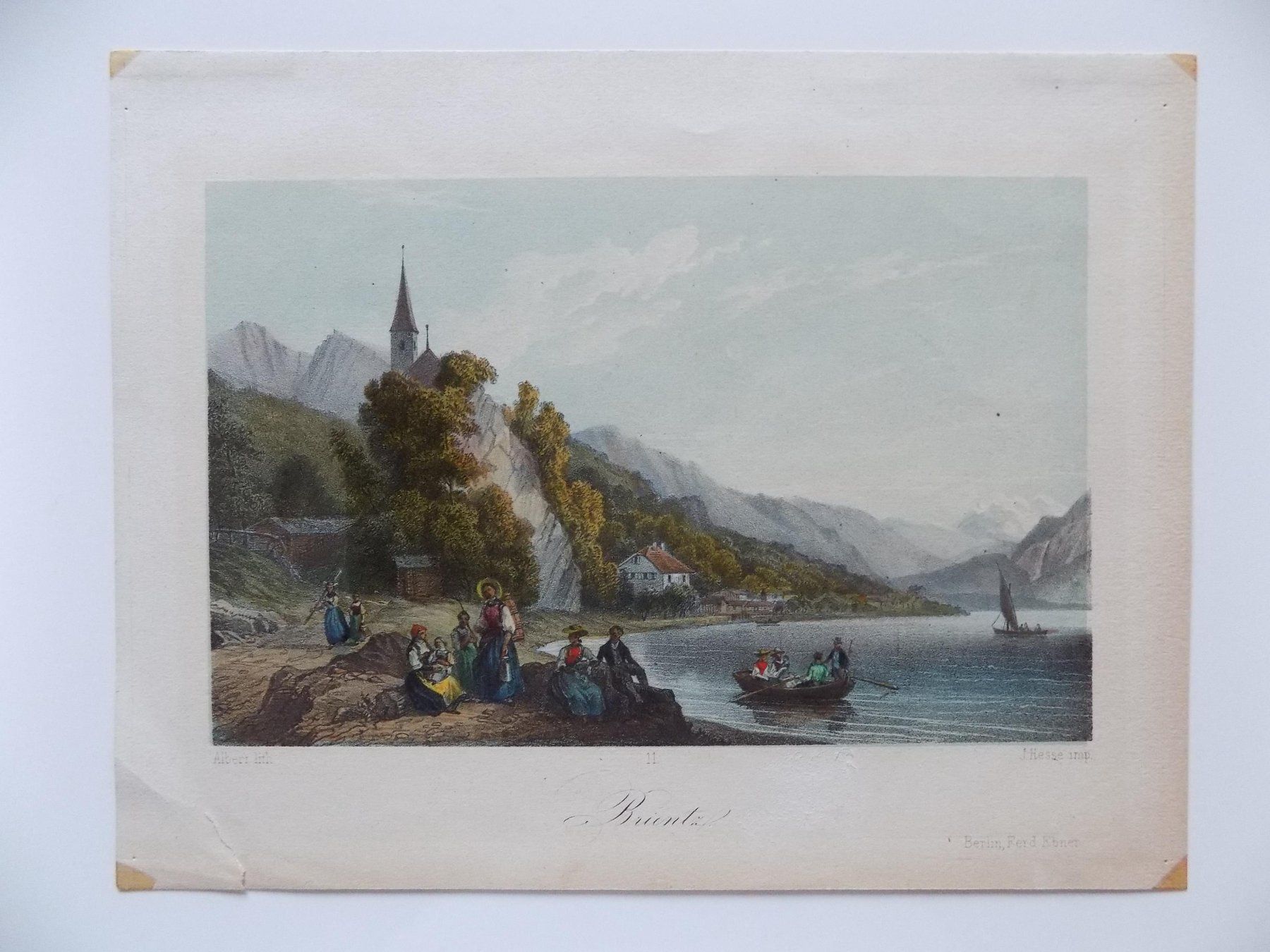 Incisioni: Brienz kolorierte Lithographie – Usato da Risch venduto da Antikfee