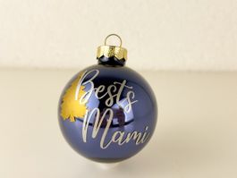 Weihnachtskugel "Bests Mami", dunkelblau, 6cm, Neuwertig