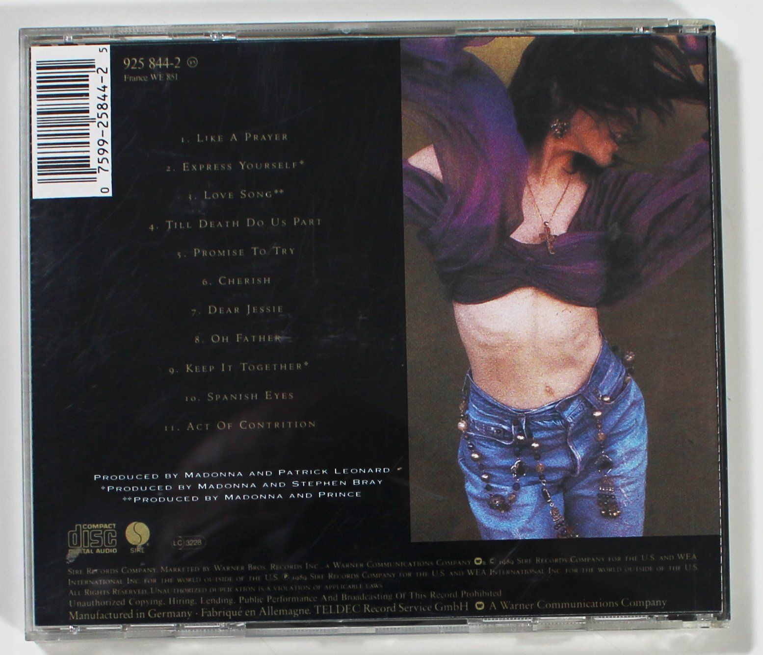 CD: CD - MADONNA - LIKE A PRAYER 1. Auflage 1989 – Usato da Brüttisellen venduto da Collector-Corner 2
