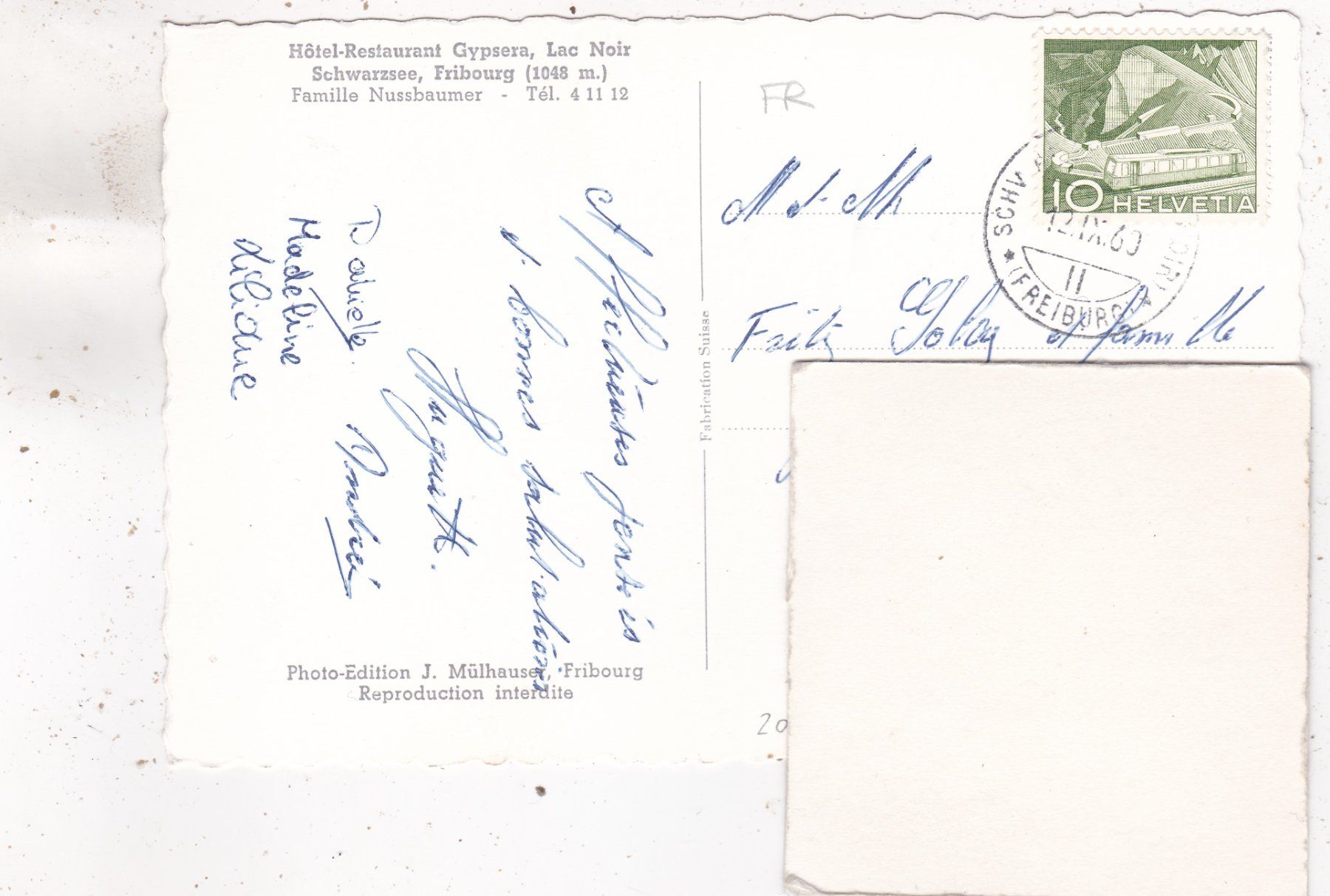 Cartoline postali: Lac Noir 1960 – Usato da Herisau venduto da Lisegrat2008 1