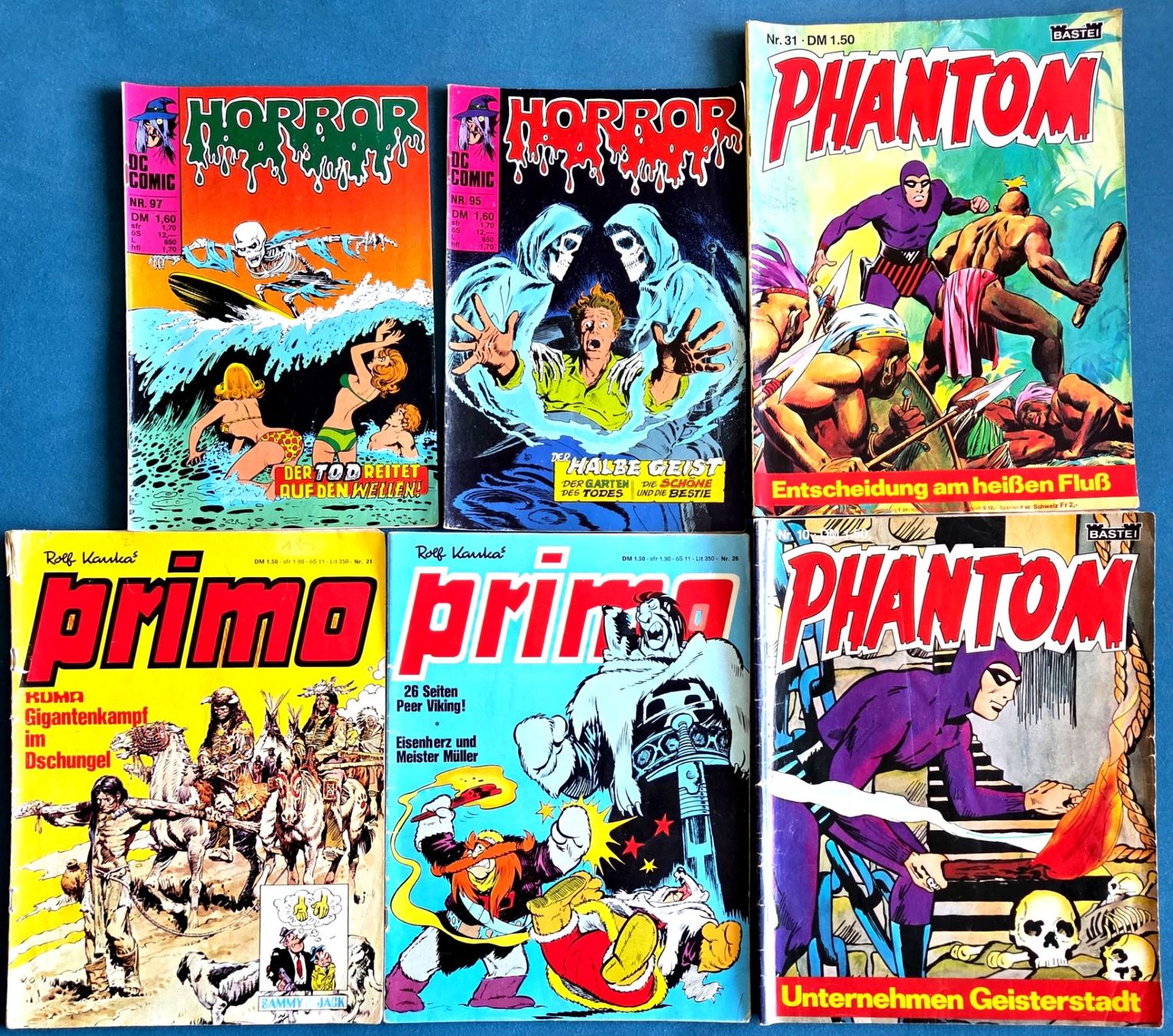 Fumetti: Horror / Phantom / Primo - 6 Comic-Hefte (s. Bild) – Usato da Reinach BL venduto da solidsenders