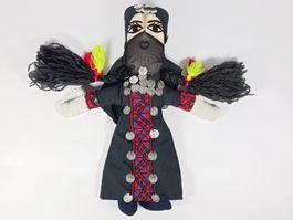 Poupée bédouine égyptienne noire et rouge de 44 cm