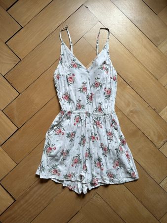 Jumpsuit weiss geblümt XS