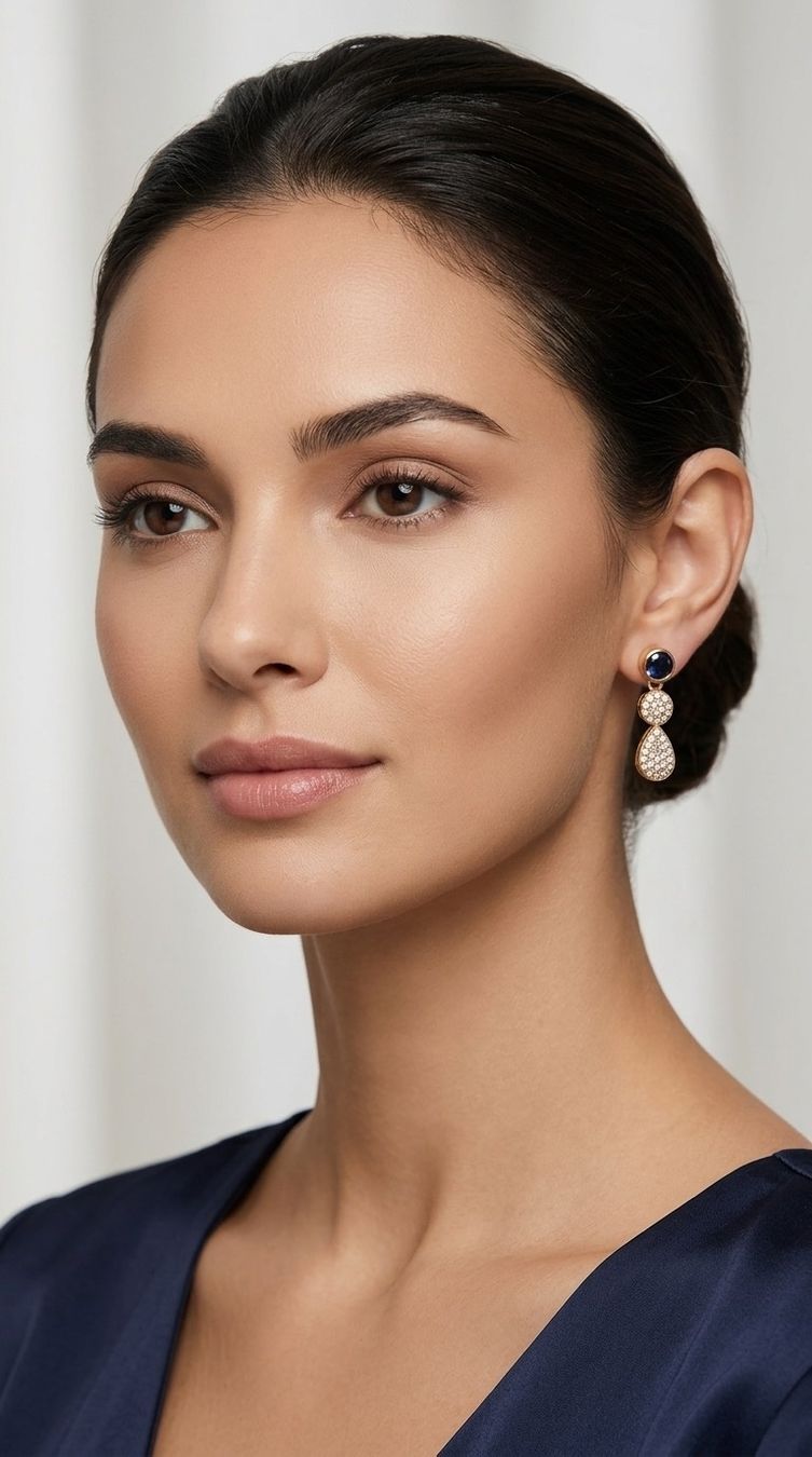 Orecchini pendenti & Orecchini a lobo: Boucles d'oreilles saphirs diamants – Nuovo e nell'imballaggio originale da St-Maurice venduto da Sandrinette123 1
