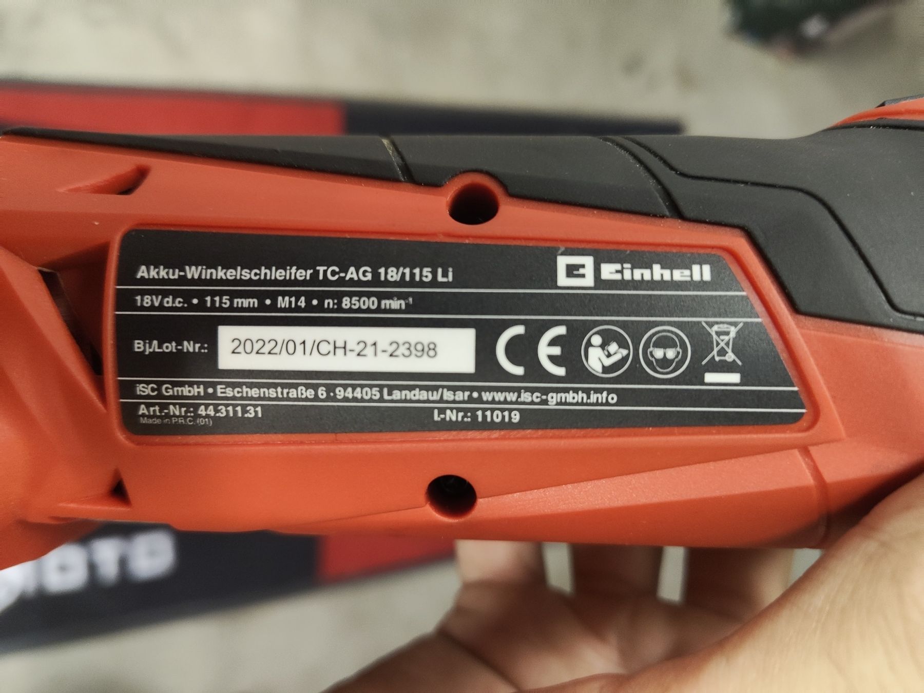 Einhell Smerigliatrici & Lucidatrici: Einhell Winkelschleifer TC-AG 18/115Li – Usato da Riet (Neftenbach) venduto da --Philip-- 1