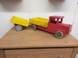 Wisa Gloria Holzlastwagen mit Anhänger Kippbar