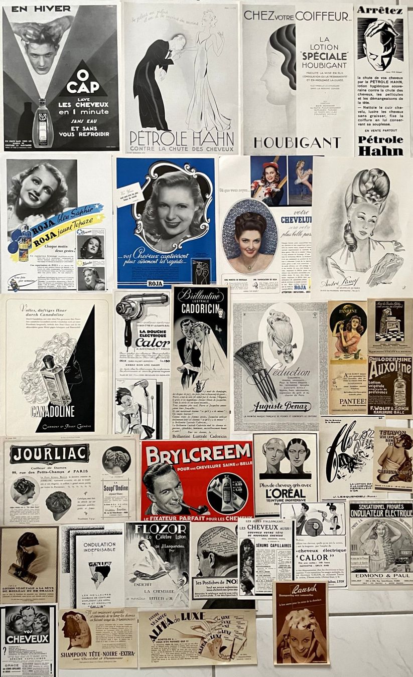 Grafiken & Lithographien: Haarpflege / Soins des cheveux 20 alte Werbungen / Réclames – Gebraucht aus Savagnier von Ne2065 1