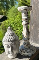 Buddha-Kopf und Kerzenständer