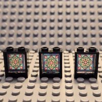 Lego 3x Fenster (60592) 1x2x2 mit Mosaik