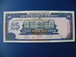 Seltene Geldschein Haiti 25 Gourdes 2015, P-266f, Unc
