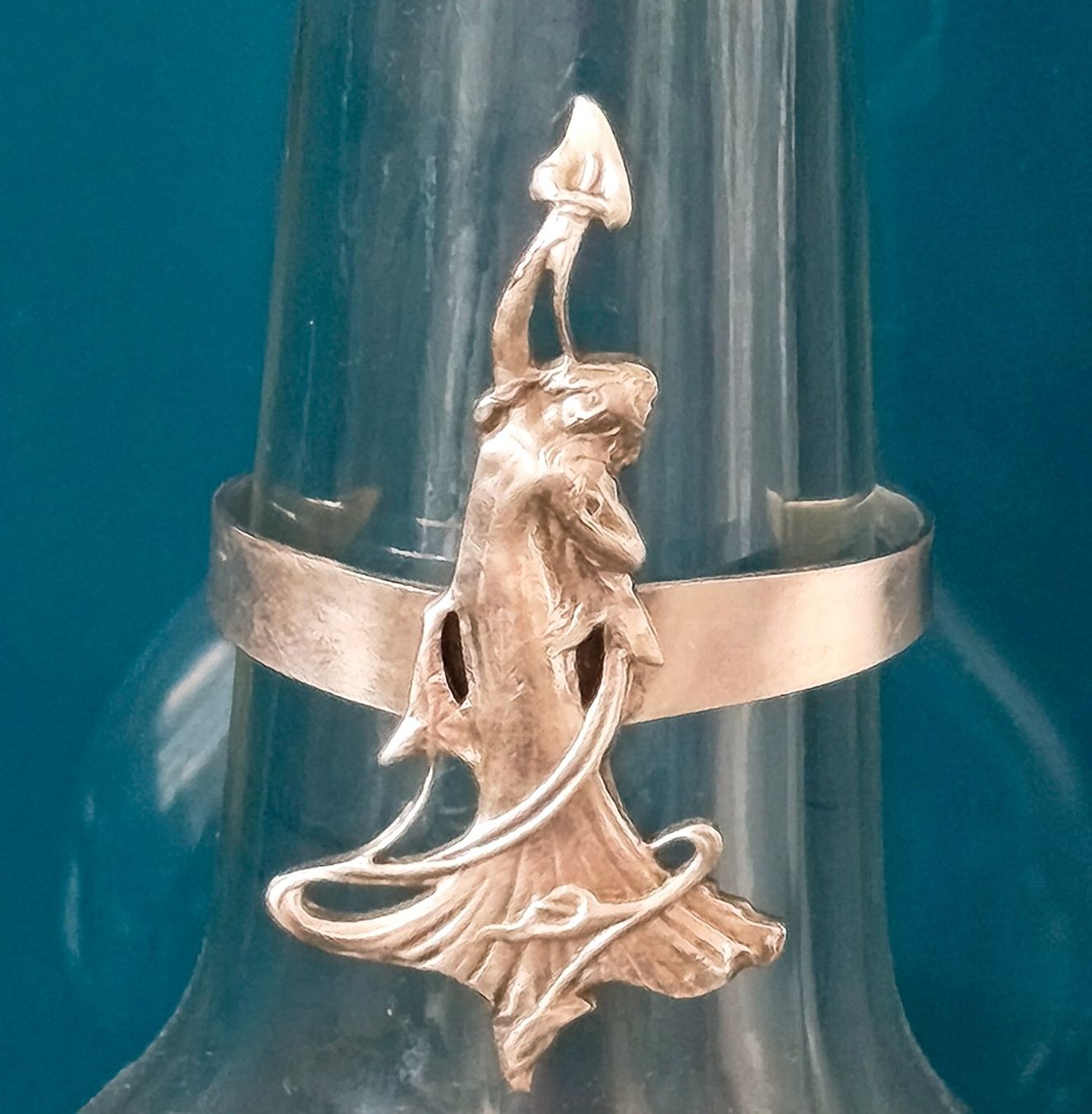 Anelli: Statement Ring Jugendstilmotiv Band Silber – Usato da Zürich venduto da Tanteemma369 2
