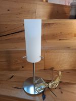 Edle Tischlampe Chromstahl Glas matt & Vintage
