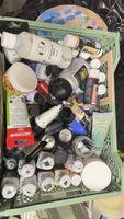 Art supplies assorted tubes paint structure paste palette