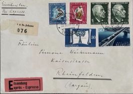 CH Express-R-Brief 1948 | Basel St. Johann | Olympia 1948 kp
