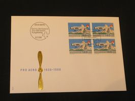 50 Jahre Stiftung pro Aero FDC 08.03.1988 4-er Block