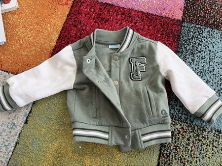 Baby College Jacket Fino grün weiss Grösse 74 neuwertig