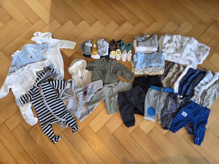 Set Baby Kleider Gr 56-62/68 Schlafsack, Strickjacke, Fleece