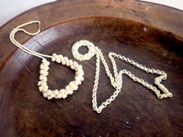 2 Schmuck Halskette Knochenschmuck Knochen Vinatge