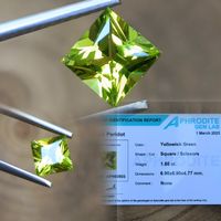 1.85 cts TOP PERIDOT Edelstein Pakistan ZERTIFIKAT GEM