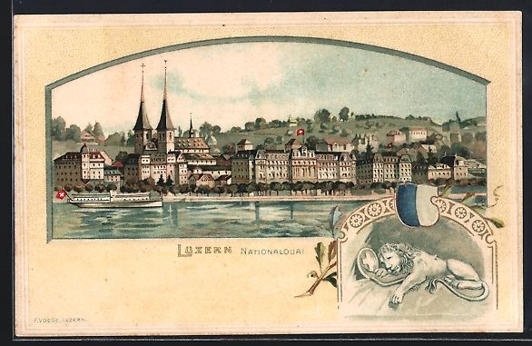 Cartes postales: Passepartout-Lithographie Luzern, Nation – D'occasion à Berlin par bartko-reher