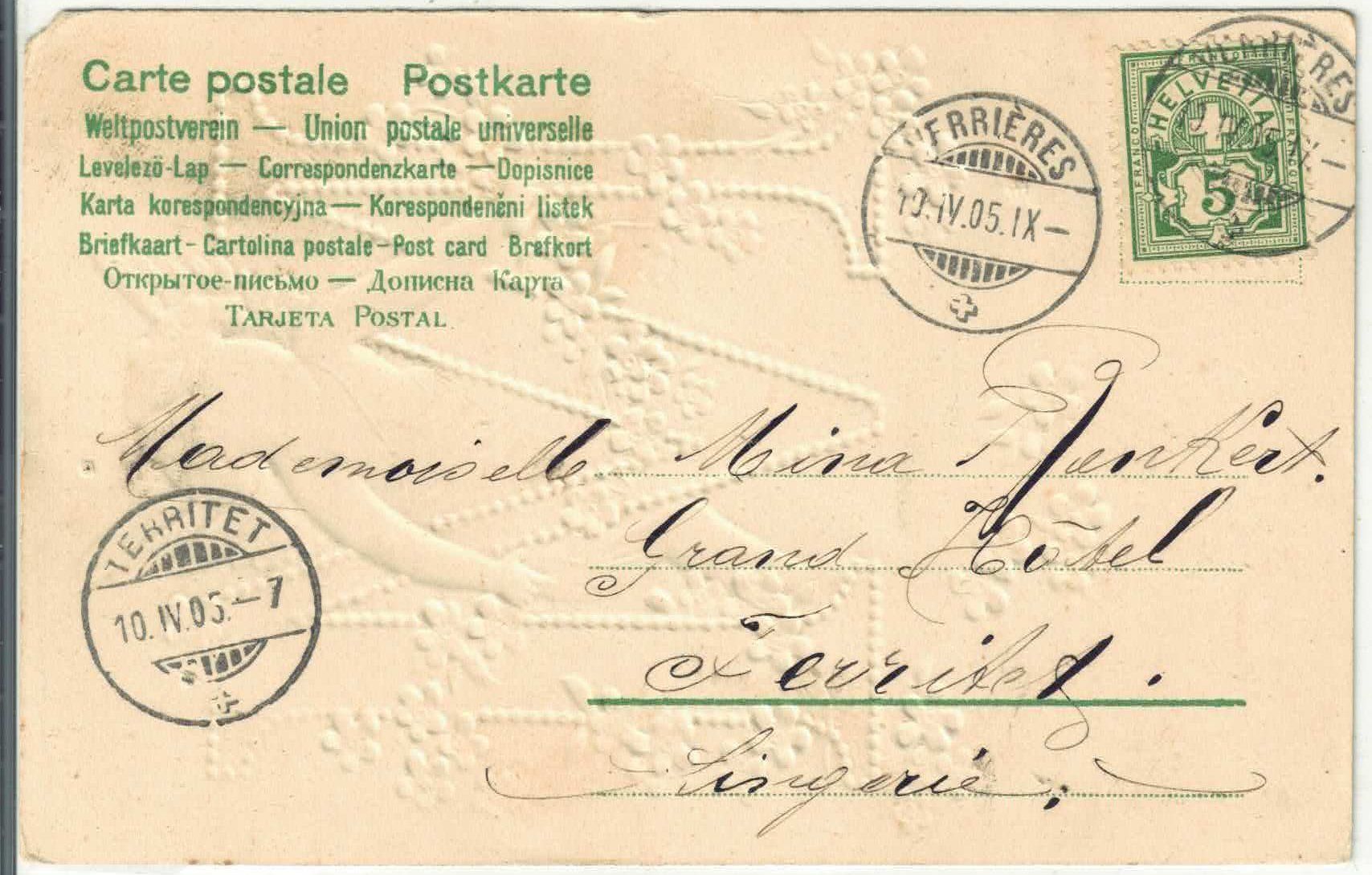Cartoline postali: Kleiner Engel - Buchstabe M - Präge-Litho – Usato da Ettingen venduto da Kartenplanet 1