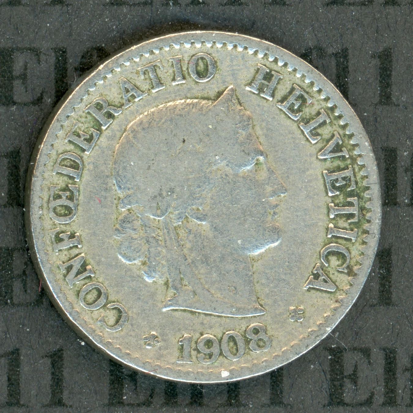 Tutti le monete: CHF___0.05 1908 Abart s-ss 5 Rappen – Usato da Widnau venduto da Elf11