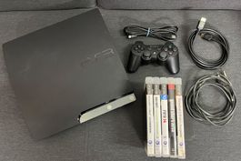 Sony Playstation 3 PS3 slim + 5 Games + Zubehör