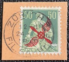 Flugpostmarken 1919/1920 ZNr F2 50 Rp LUXUS gestempelt