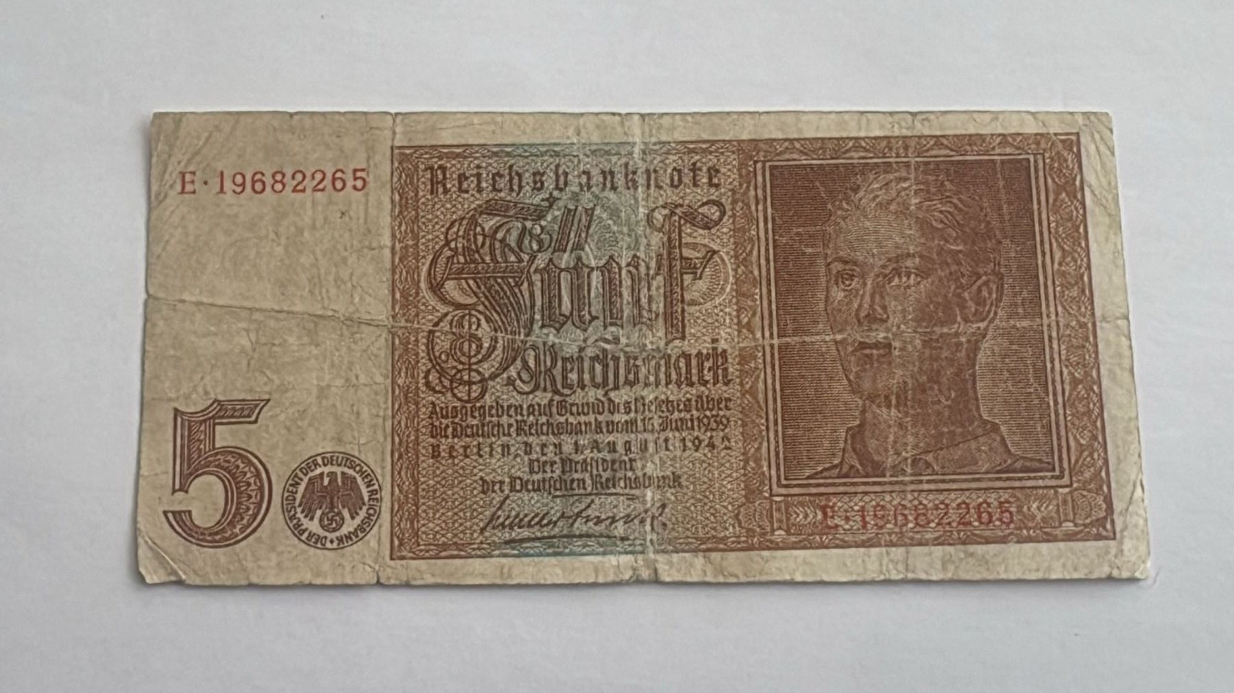Banconote: 5 DM Note 1942 – Usato da wattwil venduto da Nafri07