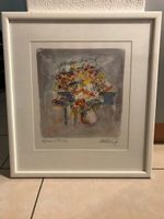 🌻 Gerahmtes Blumenbild Kunstdruck signier...