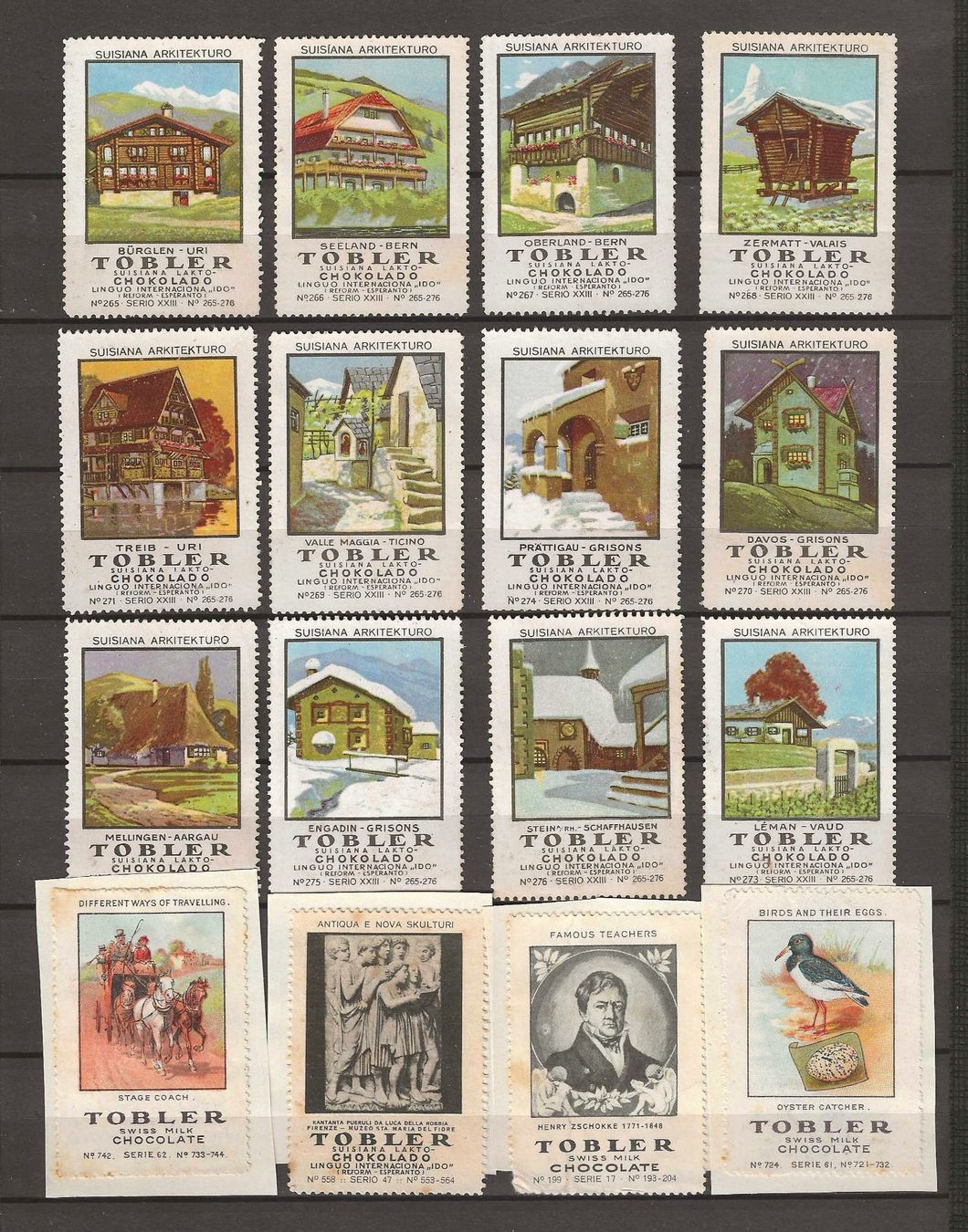 Tutti i francobolli: Lot mit 32 TOBLER Vignetten – Usato da Gümligen venduto da Geniusbuy 1