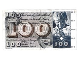 1x 100 Fr. CH Banknoten/Billet - 1971