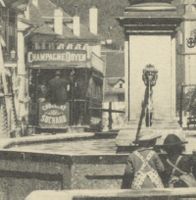 Bern Gerechtigkeitsbrunnen Tram 1900 - Rasierklingenstempel!
