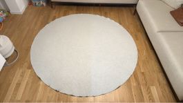 Runder Teppich in Cremeweiss - Ø 190 cm