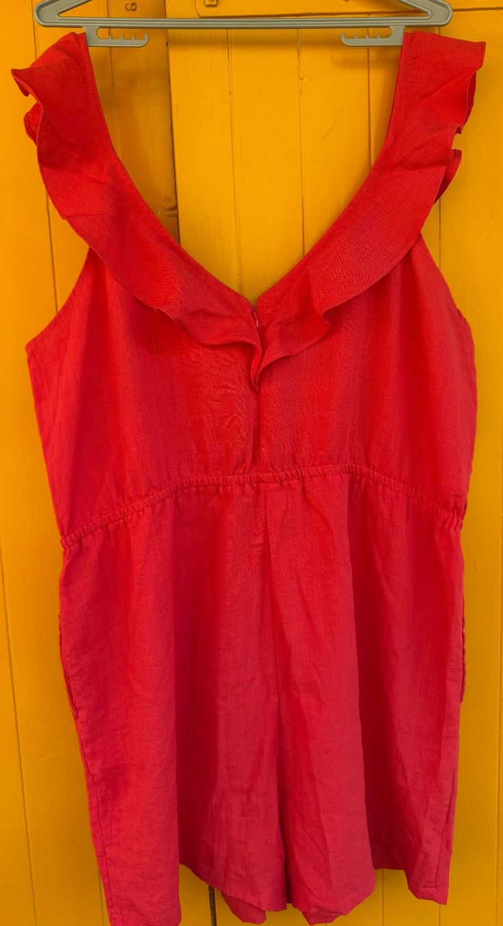H&M Tute: Leinen Jumpsuit rot Gr. 50 – Usato da Zermatt venduto da cacador 1