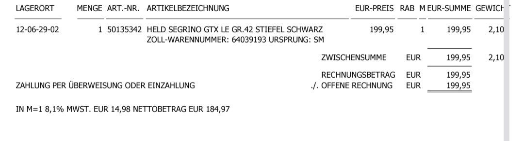 Scarpe da uomo: Held Motorradstiefel 42 - Neu – Nuovo (secondo la descrizione) da Luzern venduto da Alles15stutz 8
