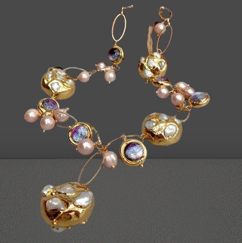 Catenine: Collier de perles blanches Keisha, perles Roses – Nuovo e nell'imballaggio originale da Genève venduto da TradeCH 1