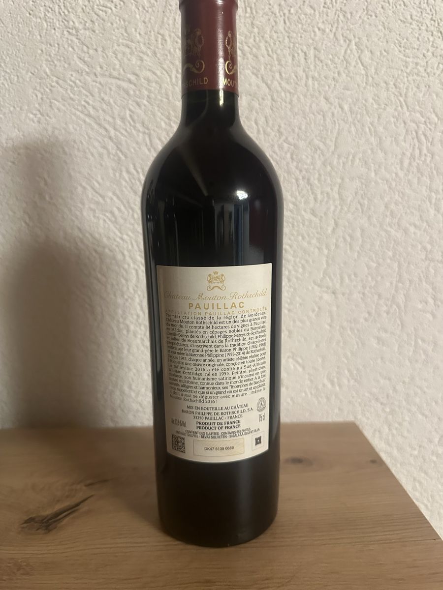 Mouton Rothschild Vins: Mouton Rothschild 2016 – Neuf avec emballage d'origine à Sonceboz-Sombeval par Sacvic1988 2