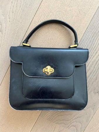 Bally Handtasche Leder Schwarz- Gold