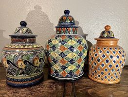 RARE SOMPTUEUX Trio d'Art Mexicain signé "CAPELO GUANAJUATO 