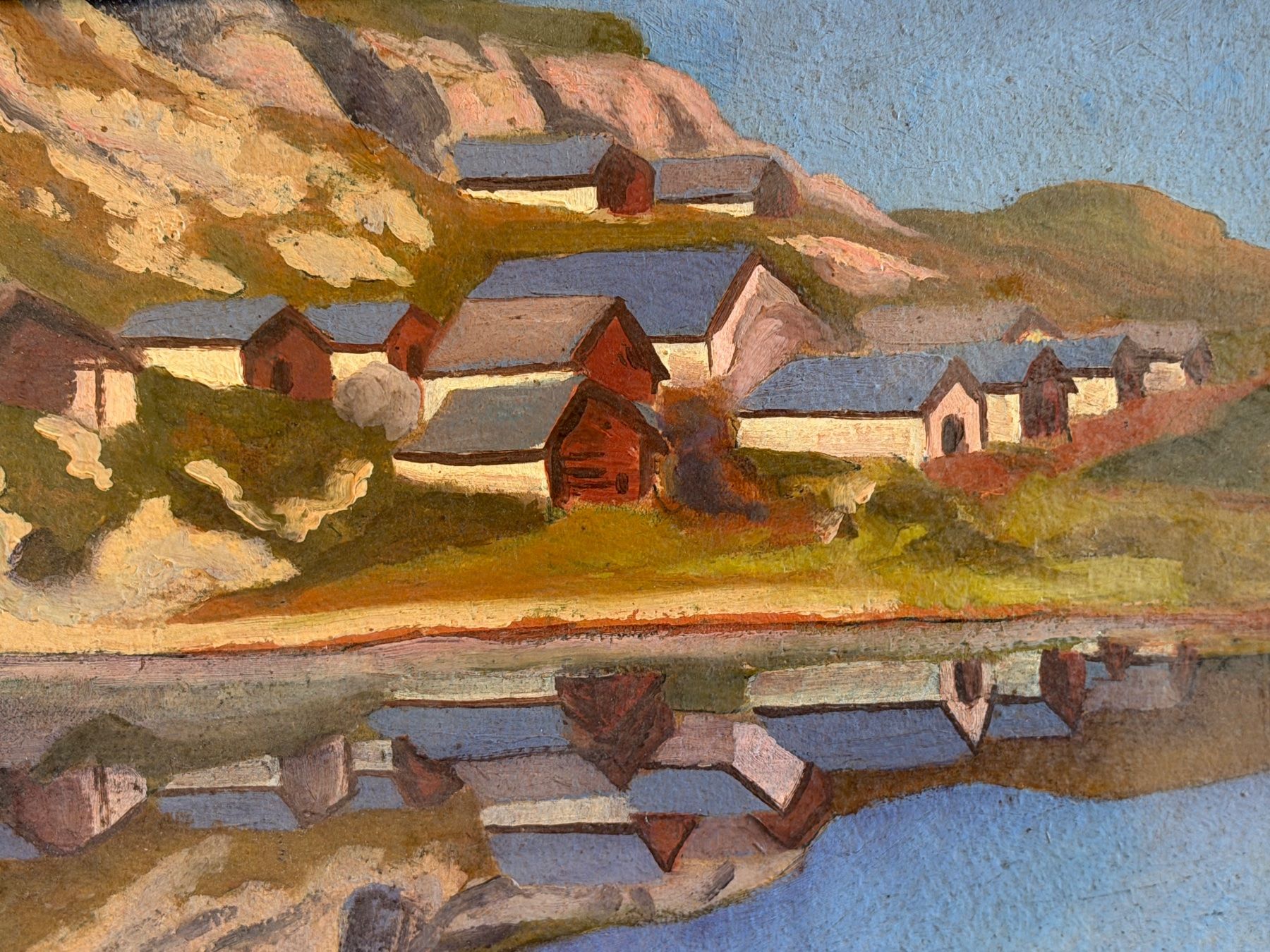 Dipinti: Vintage Ölgemälde Bergdorf Seereflexion 1926 – Usato da Basel venduto da PAUL_ART 7