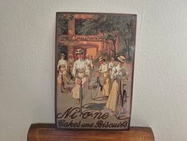 Blechschild Leibniz Cakes Fabrik Fahrrad Retro Schild Blech