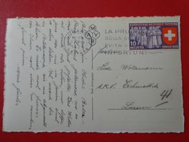 POSTKARTE Vollstempel 1939, LUGANO, Lago di Lugano