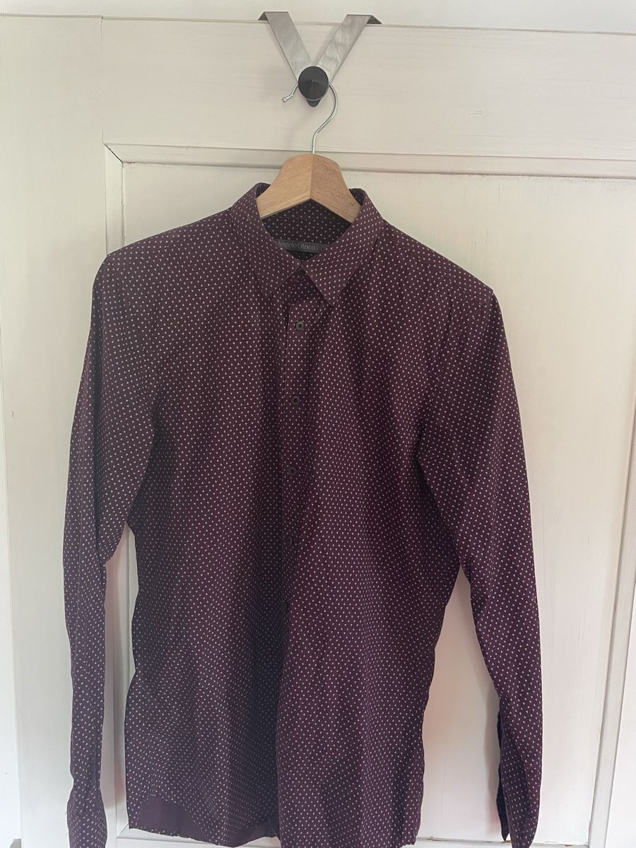 Hemden: Chemise bordeaux XS, motifs triangles – Neu (gemäss Beschreibung) aus Bure von Nono22x