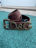 D&G Dolce & Gabbana Gürtel, braunes Leder, Vintage, Gr. 95